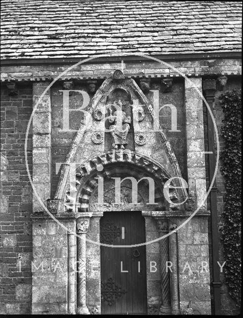 Norman doorway, All Saints, Lullington, Somerset c.1900