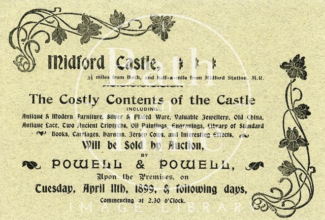 Invitation to private view at Midford Castle 1899