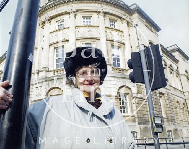 Margaret Feeney outside the Guildhall, Bath 1996?