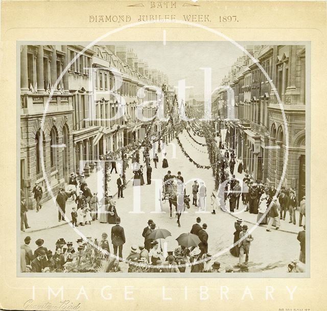 Diamond Jubilee Week, looking down Milsom Street, Bath 1897