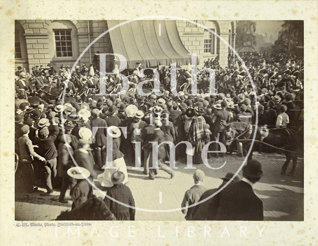 North Somerset Yeomanry on parade for the Lord Mayor of London's arrival at the Guildhall, Bath 1902