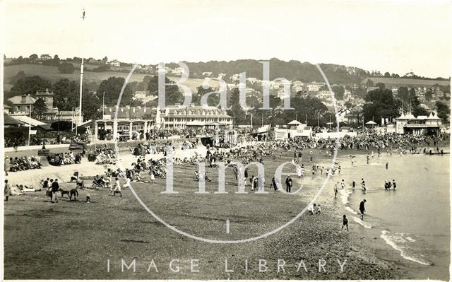 General view of the beach at Paignton, Devon c.1930