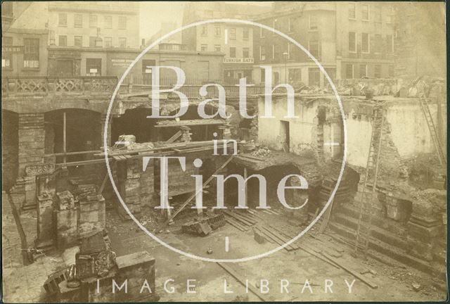 Roman Baths excavations, Bath c.1888