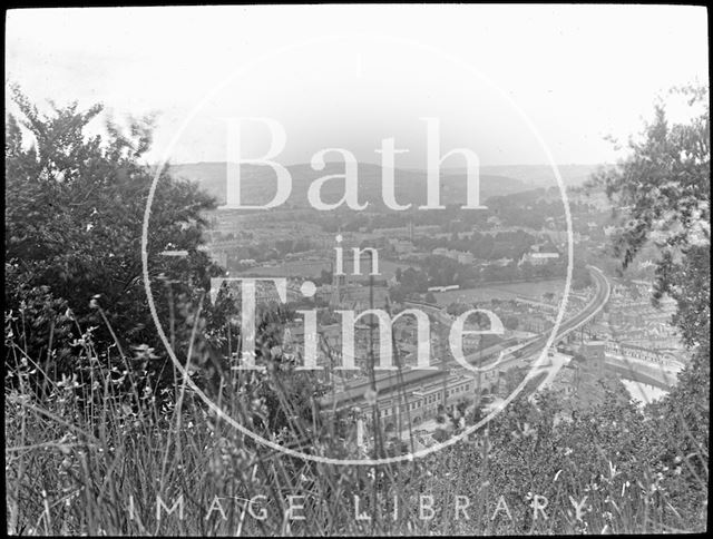 View of Bath Spa Station from Beechen Cliff c.1905