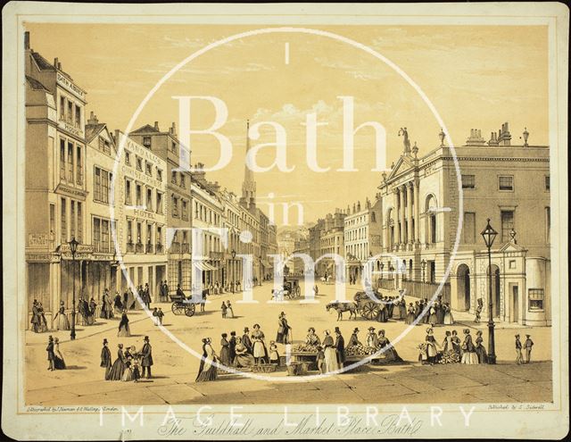 The Guildhall and Market Place, Bath c.1850