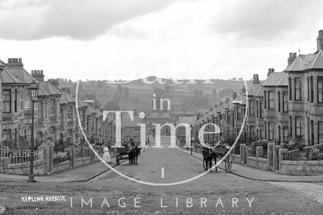 Kipling Avenue looking down, Bath c.1910 - detail