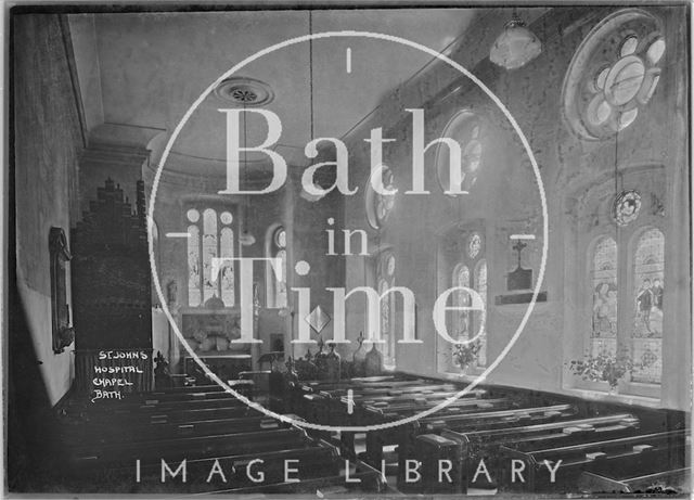 Interior of St. John's Hospital chapel, Bath c.1920?