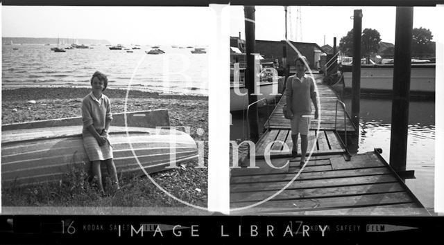 Two studies of a young girl by the seaside c.1950