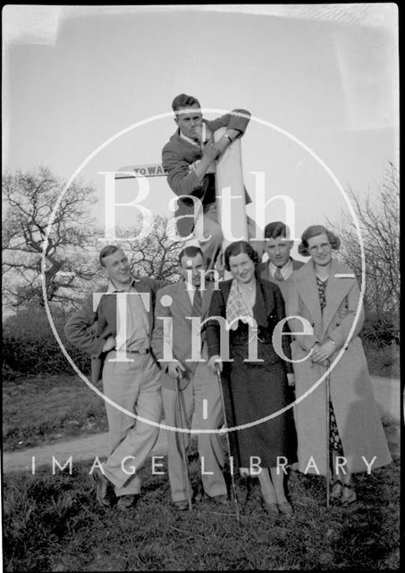 A group of young adults on the way to Warleigh c.1930