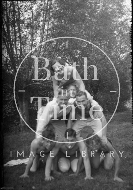 Clowning in front of the camera at Warleigh Weir c.1930