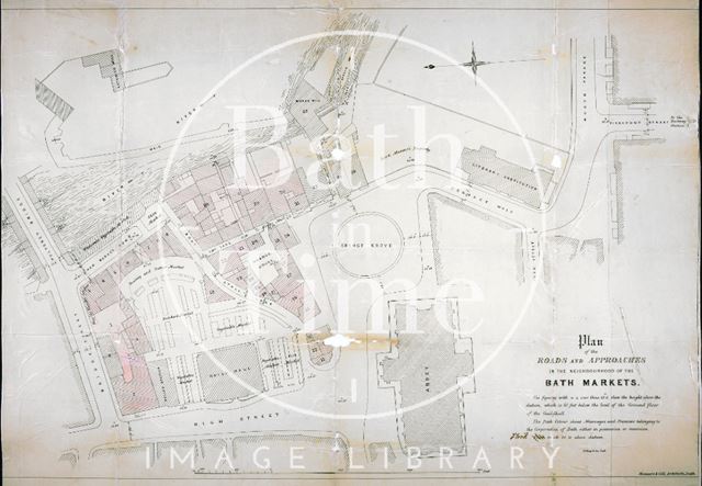 Plan of the Roads and Approaches in the Neighbourhood of the Bath Markets 1861