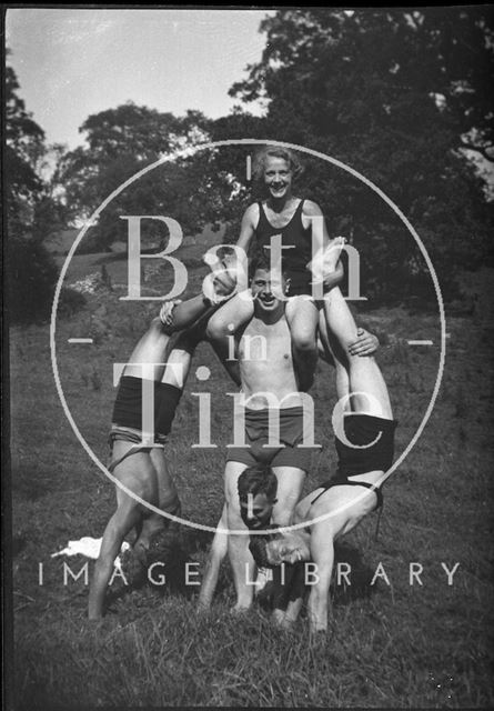 Clowning in front of the camera at Warleigh Weir c.1930