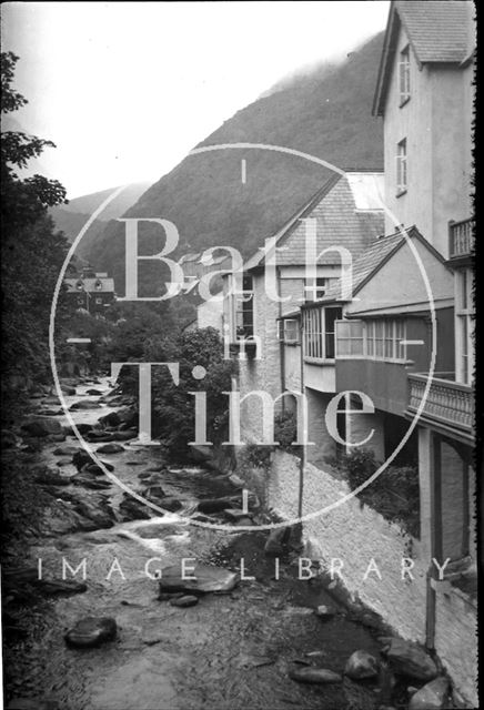 The river Lyn flowing through Lynmouth, Devon c.1920