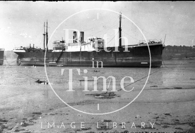 A large steam vessel at anchor, somewhere in Devon? c.1930