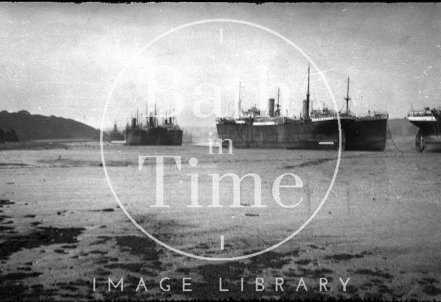 Large steam vessels at anchor c.1930