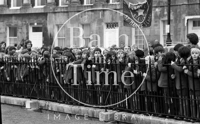 The Queen Mother visiting Bath 1979