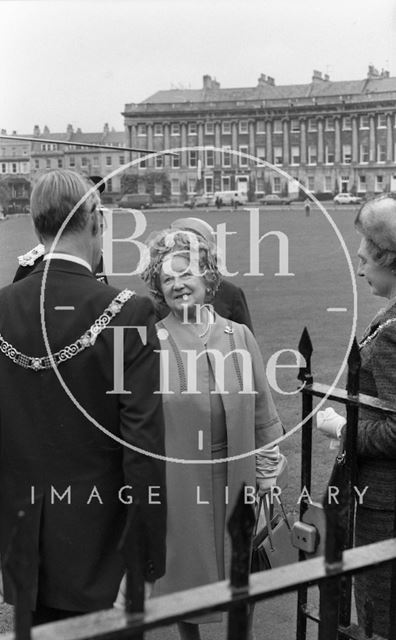 The Queen Mother visiting Bath 1979