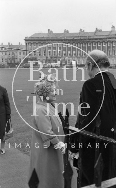 The Queen Mother visiting Bath 1979