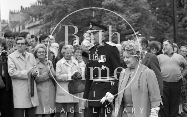 The Queen Mother visiting Bath 1979