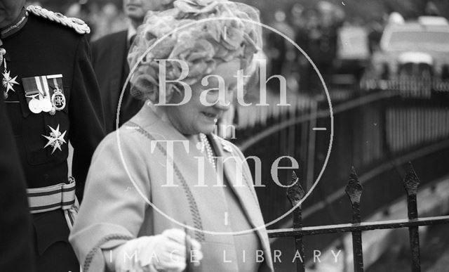 The Queen Mother visiting Bath 1979