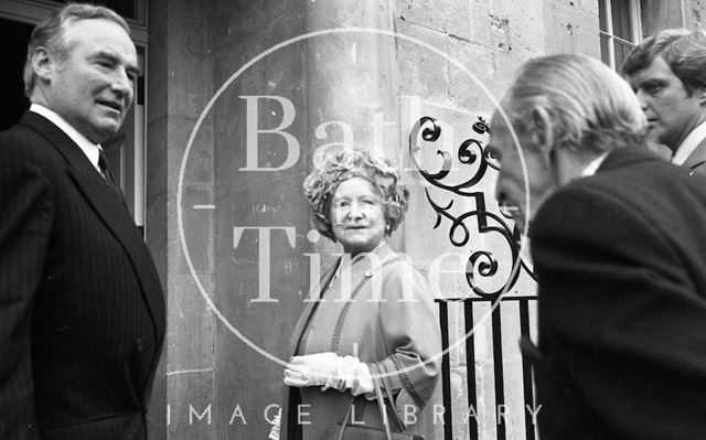 The Queen Mother visiting Bath 1979