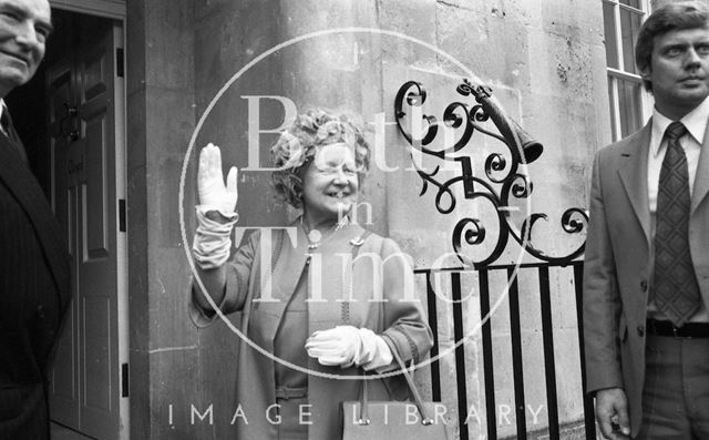 The Queen Mother visiting Bath 1979