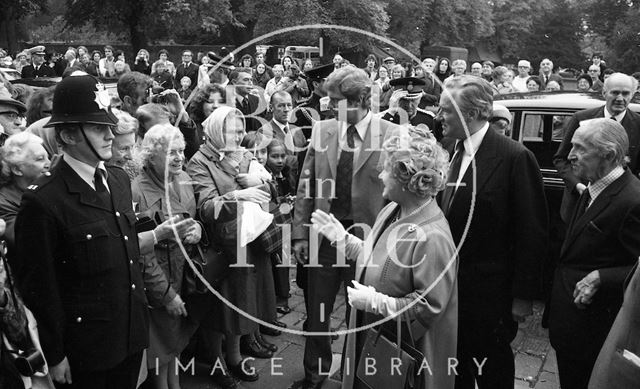 The Queen Mother visiting Bath 1979