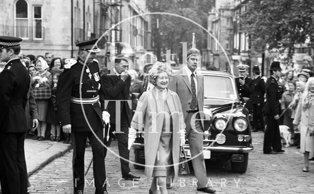 The Queen Mother visiting Bath 1979