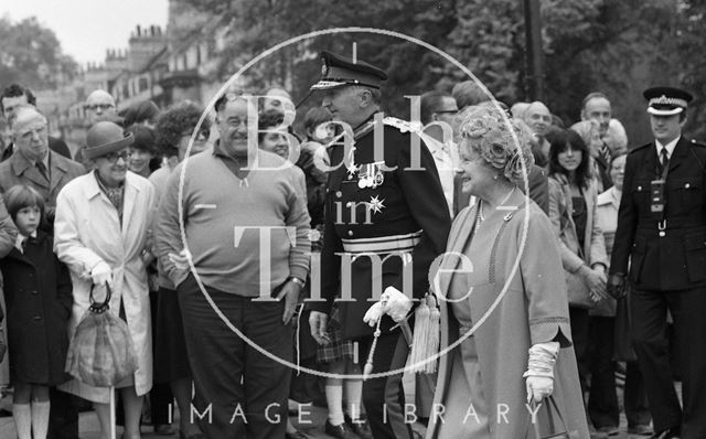 The Queen Mother visiting Bath 1979