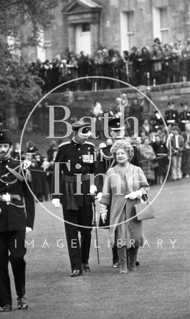 The Queen Mother visiting Bath 1979