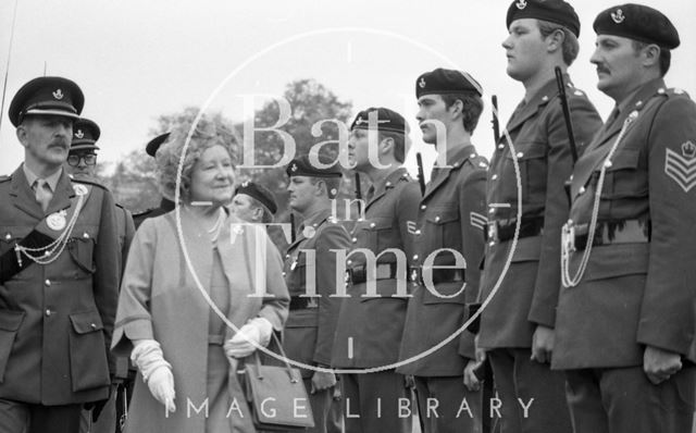 The Queen Mother visiting Bath 1979