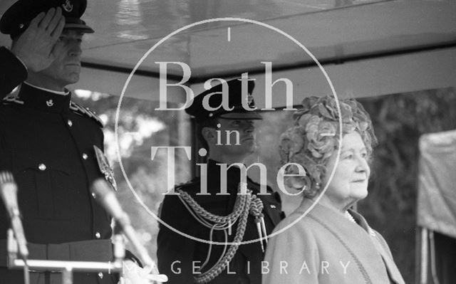 The Queen Mother visiting Bath 1979