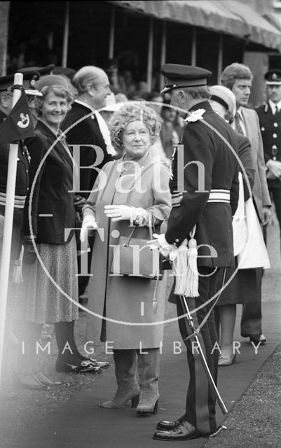 The Queen Mother visiting Bath 1979