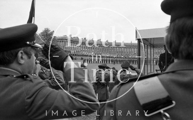 The Queen Mother visiting Bath 1979