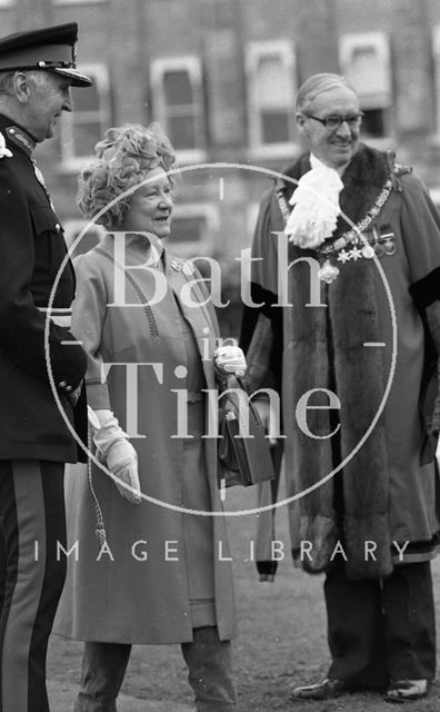 The Queen Mother visiting Bath 1979