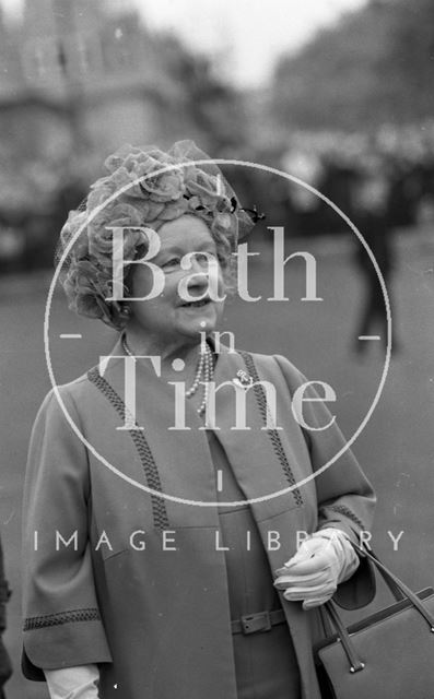 The Queen Mother visiting Bath 1979