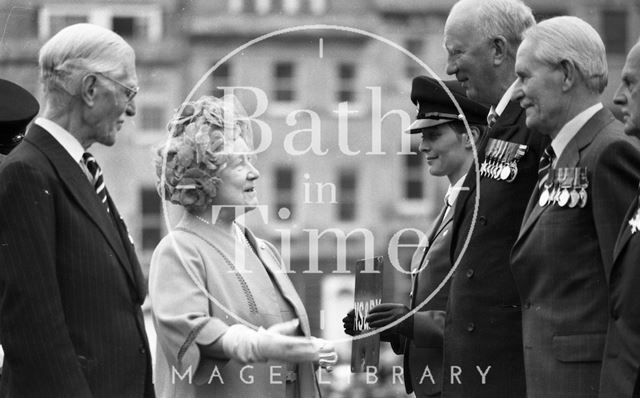 The Queen Mother visiting Bath 1979