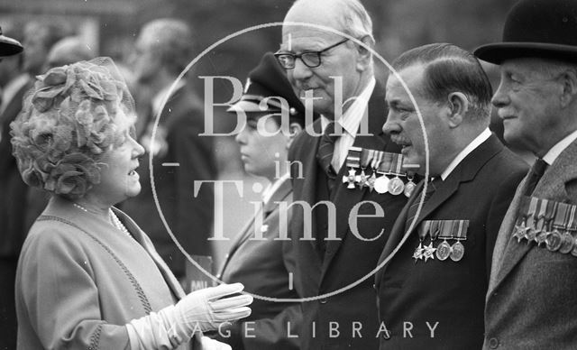 The Queen Mother visiting Bath 1979