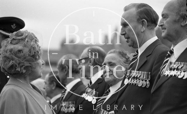 The Queen Mother visiting Bath 1979