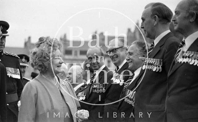 The Queen Mother visiting Bath 1979