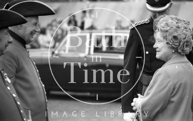 The Queen Mother visiting Bath 1979