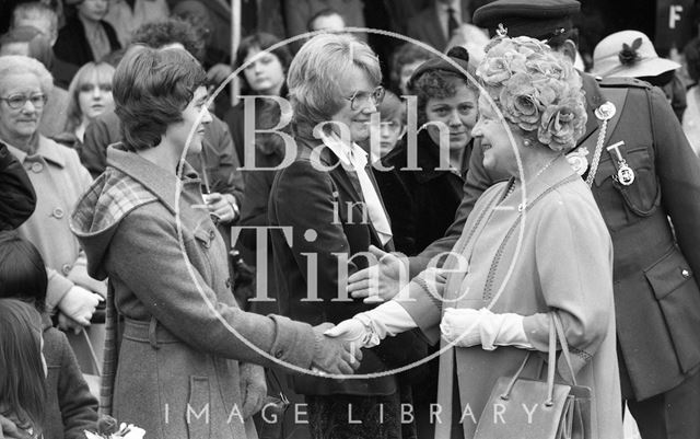 The Queen Mother visiting Bath 1979