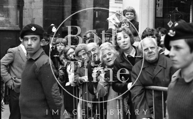 The Queen Mother visiting Bath 1979