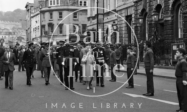 The Queen Mother visiting Bath 1979