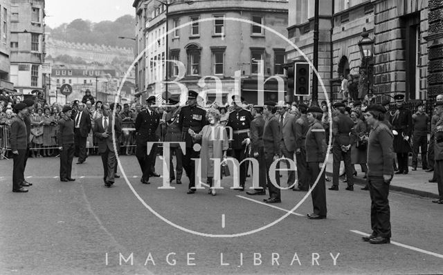 The Queen Mother visiting Bath 1979