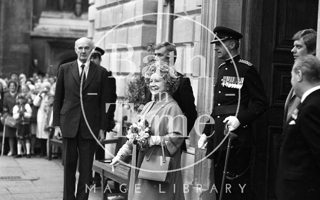 The Queen Mother visiting Bath 1979