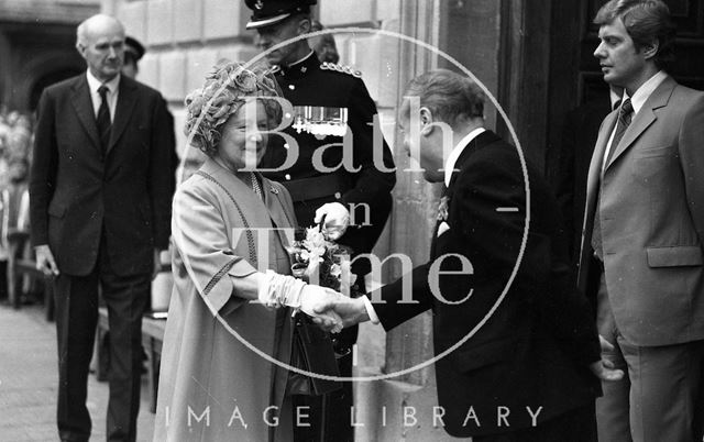 The Queen Mother visiting Bath 1979