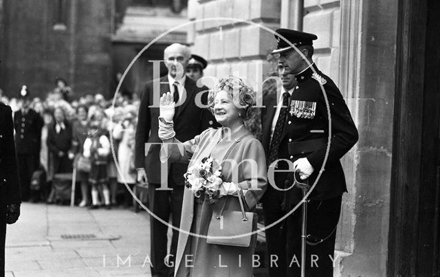 The Queen Mother visiting Bath 1979