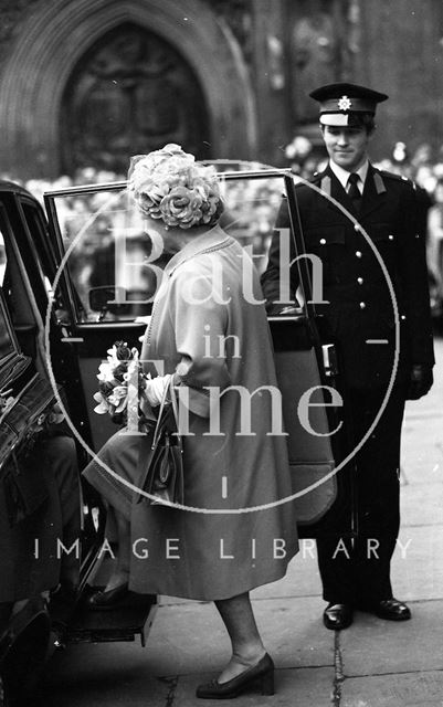 The Queen Mother visiting Bath 1979