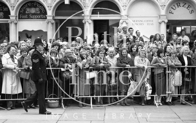 The Queen Mother visiting Bath 1979